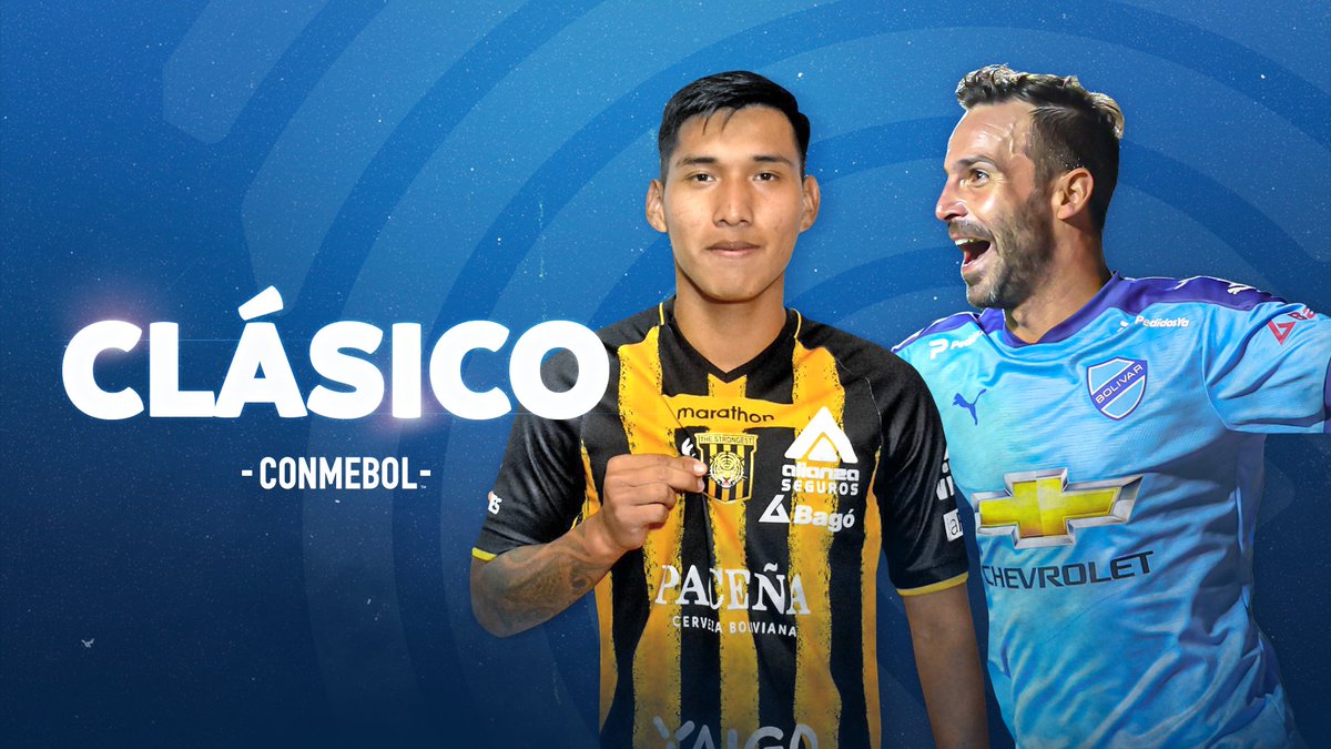 CONMEBOL's tweet photo. ¡The Strongest y Bolívar disputan el superclásico de Bolivia! ⚽​

@ClubStrongest recibe a @Bolivar_Oficial en el partido más importante del certamen boliviano 🔥🇧🇴​

📷 Club Strongest / Bolívar​

#CreeEnGrande #Clásico https://t.co/ynnsjmeDFZ