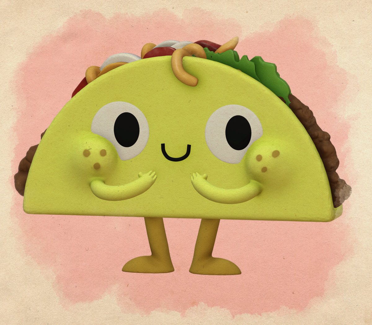 Last week <a href="/TacoTribeNFTs/">Taco Tribe</a> said how he’d love a 3D Taco, so I made a derivative.

He’ll be minted as a 3D model this week as an edition of 4 (2 each). You can put him in your virtual space + you’ll get this high resolution render too.

I’m giving 50% of my sales to good causes.