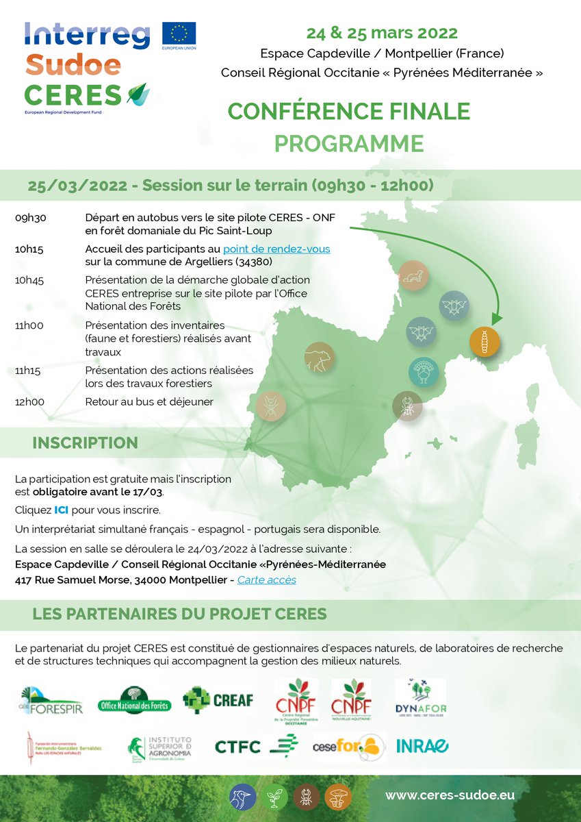 FORESPIR_'s tweet photo. Le #projet CERES 🌳
Rendez-vous pour le séminaire final de restitution :
🗓️ 24 & 25 mars 2022
📍 Espace Capdeville - Hôtel de la région Occitanie
417 Rue Samuel Morse, 34 000 Montpellier
➡️ Programme https://t.co/2rhk7Fp85P
➡️Plus d'info https://t.co/NX0T5drBnC
#FORESPIR https://t.co/lTJe0IGwnR