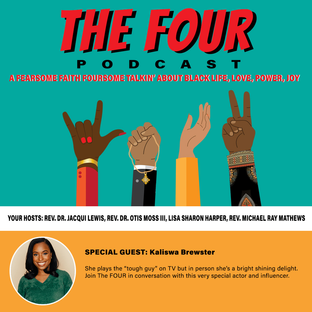 Join @om3 @lisasharper <a href="/mrmathews/">Michael-Ray Mathews</a> <a href="/RevJacquiLewis/">Rev. Dr. Jacqui Lewis</a> in conversation with delightful actress and influencer <a href="/kaliswa/">Kaliswa Brewster</a> <a href="/fourdotblack/">The Four Podcast</a>.