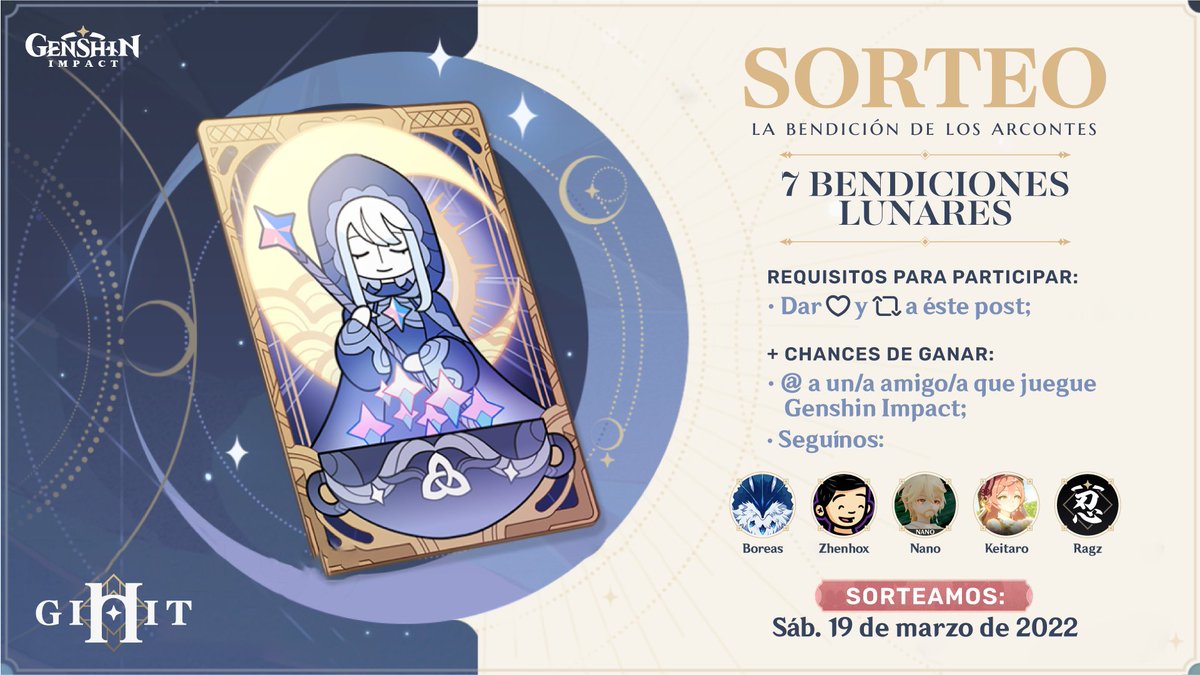 GuaridadeBoreas's tweet photo. 1º SORTEO OFICIAL #GIHiT

Sorteamos 7️⃣ Bendiciones Lunares para LATAM ✨

(Sorteo exclusivo para Twitter)

⬇️ +INFO EN HILO ⬇️ https://t.co/3QueNydhqA