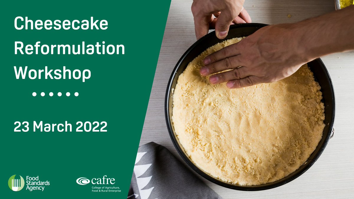 FSAinNI's tweet photo. One week to go until the @FSAinNI and @DiscoverCAFRE #CheesecakeReformulation workshop!
Learn more about producing great-tasting, healthier cheesecake that’s lower in sugar, saturated fat and salt. Free samples available!
Register your business here: https://t.co/l0HhhVhIAA https://t.co/8YL7GTSn9r