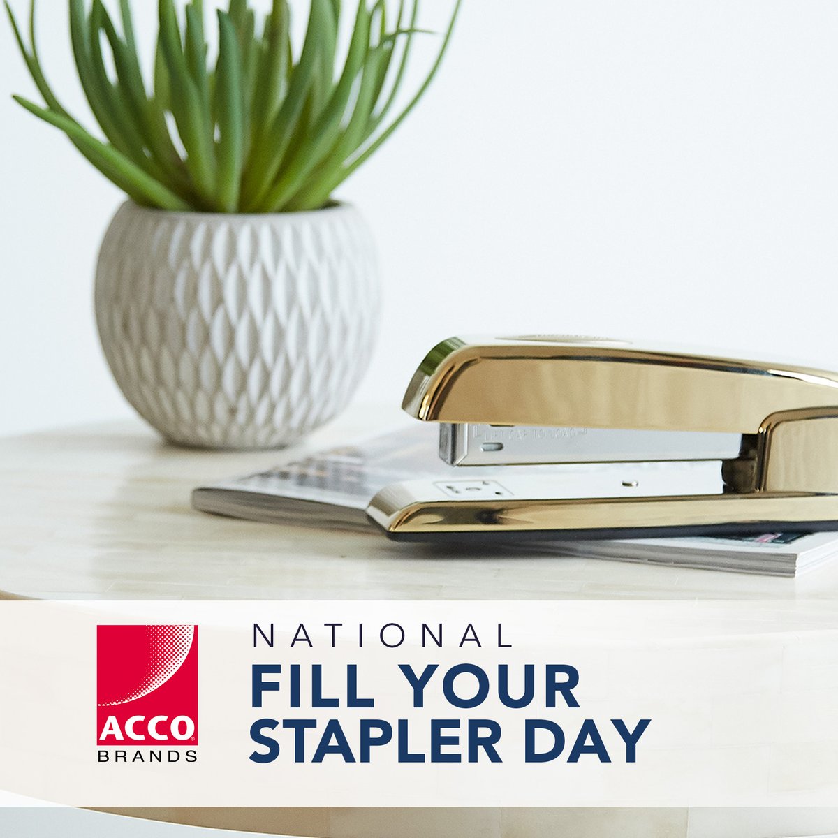 Today is #NationalFillYourStaplerDay. Don’t get stuck with an empty stapler, refill yours today!
At the cornerstone of almost every modern office is the iconic Swingline stapler. Swingline is one of the many amazing brands at ACCO Brands.