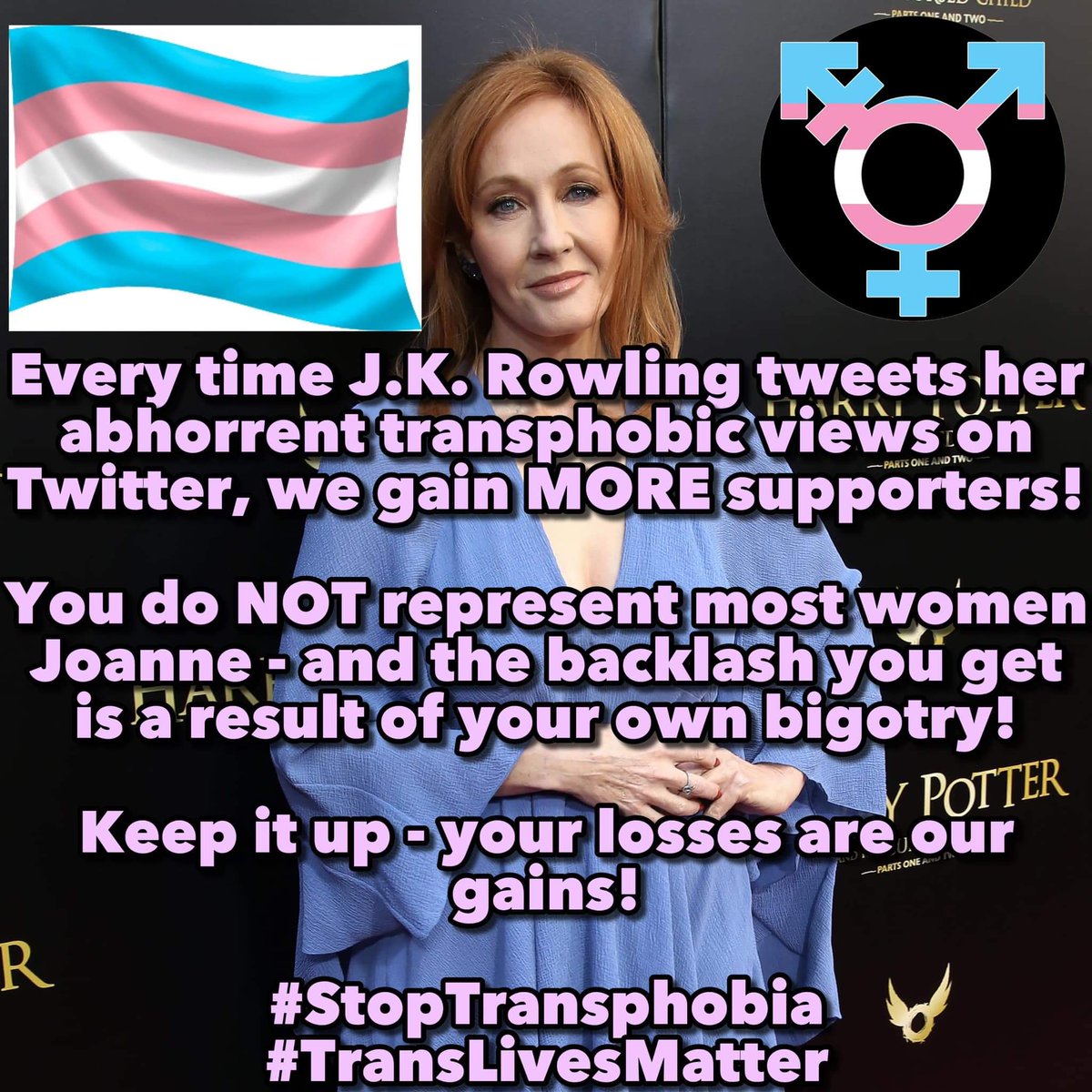 jaynees64's tweet photo. I support my #transfriends this horrible woman is a disgrace to all women #JKDoesntSpeakForMe https://t.co/owpnV1tLyR