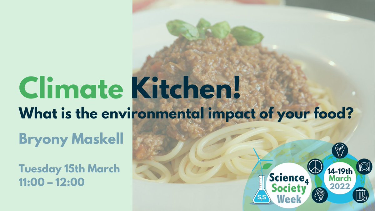 S4SWeek's tweet photo. What’s on tomorrow for #S4SWeek2022?👇

Looking at the theme #ClimateChange, #Food and #Nutrition... 🌍🌱

Briony Maskell will host ‘Climate Kitchen‘ helping students to answer, ‘what is the environmental impact of your food?’ 🥑

Join us at 11 am! ⏰👉 https://t.co/DnyfFqyL18 https://t.co/kzcsE1zECN