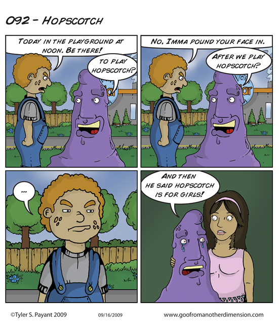 Uploaded another batch of Goo From Another Dimension comics! 
teaspooncomics.com/comic/092-hops…

#comic #hopscotch #drawing #webcomics