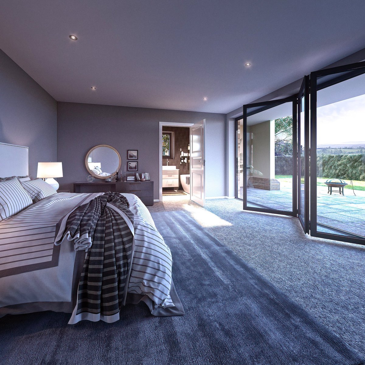 Morning View •
Luxury Bedroom with large garden terrace and views across the Blackmore Vale

CGI by <a href="/agencykilo/">AgencyKilo</a> 

#propertydevelopment #3d #propertymarketing #cgi #rendering #interiordesign  #archviz #architecture #archilovers #architecture #architecturalvisualisation #3dvisual
