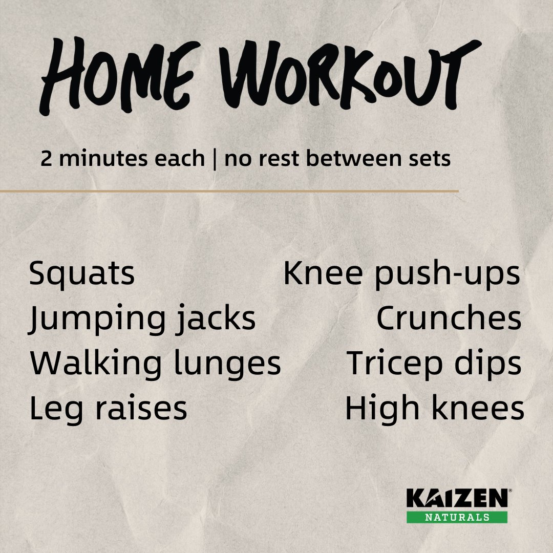 🕑16 minute workout!

Don't have much free time today? No problem!
We bet you can squeeze in enough to get all your muscles firing!

Do each movement for 2 minutes straight (or one minute, then just repeat the circuit!)

GO!🟩