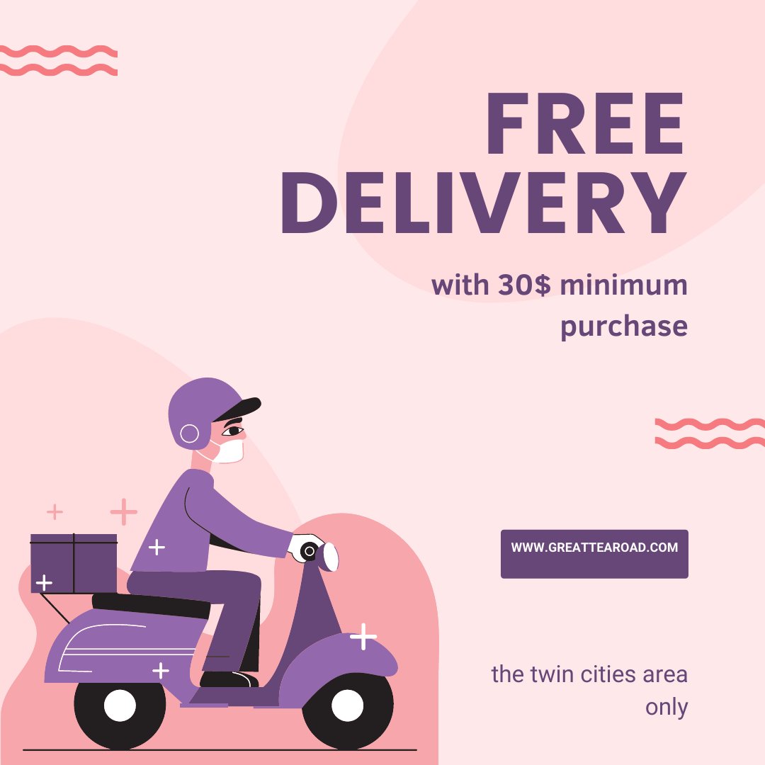 Greattearoad's tweet photo. Don't miss out on our last streatch for free delivery from March 1 - 16, 2022 with a $30 minimum purchase. Only available in the Twin Cities area. 

https://t.co/tRIrKNAiB5

#tealovers #priorlake #greattearoad https://t.co/c2NsTNS1JV