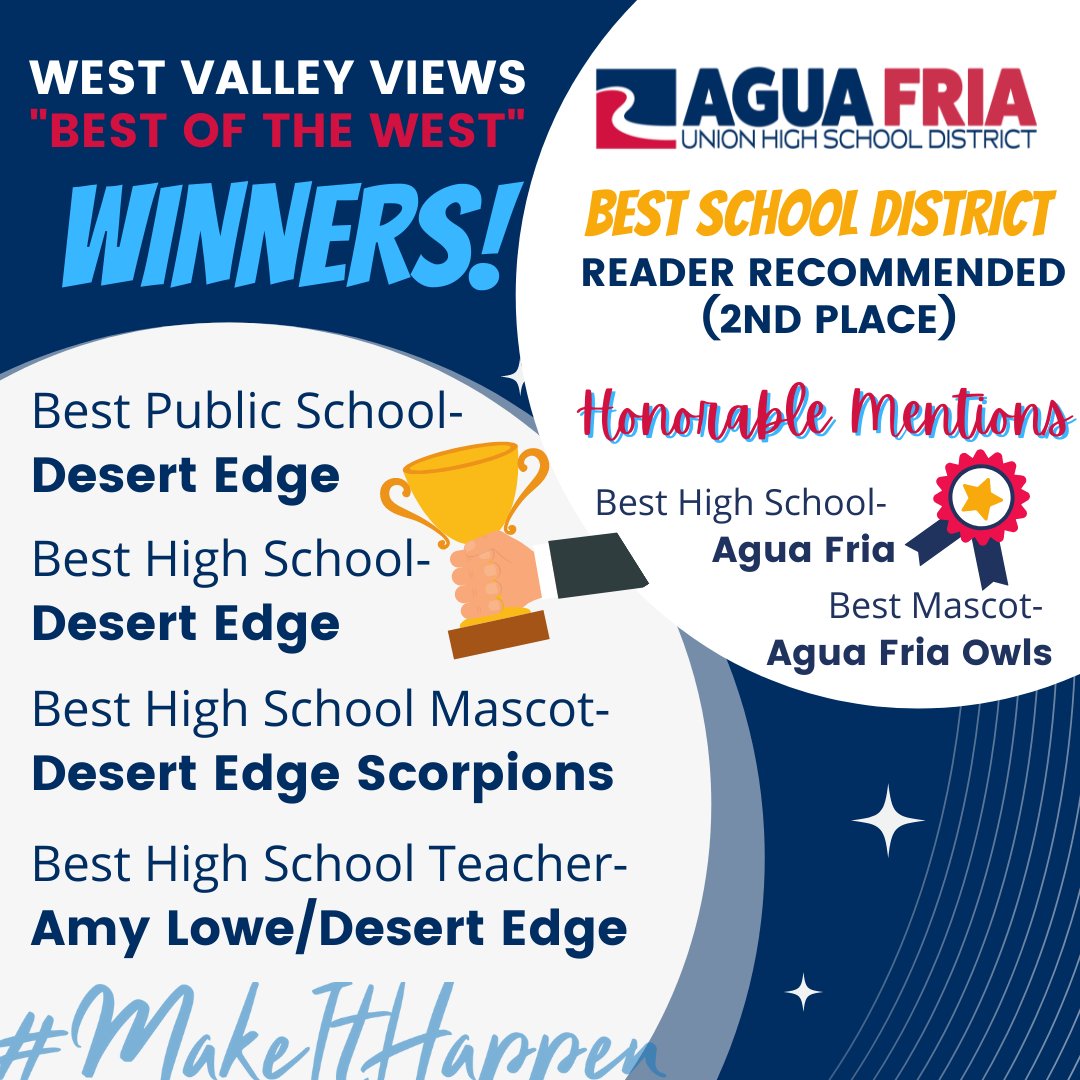 We won the West Valley Views "Best of the West" in several categories...

#AFUHSD #AFHS #DEHS #BESTOFTHEWEST