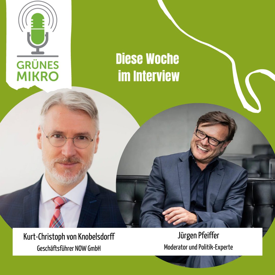 In dieser Woche geht's in unserem Podcast #GrünesMikro um den #Ukraine-Krieg und die Auswirkungen auf die grüne Wirtschaft. Zu Gast: Kurt Christoph von Knobelsdorff, Geschäftsführer der NOW GmbH & Jürgen Pfeiffer, Moderator und Politik-Experte. 🎧🌱
gruenes-mikro.de/krieg-in-der-u…