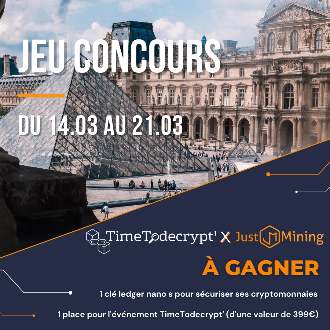 Meria_Finance's tweet photo. Nous serons présents à la conférence "à l'ère de la #cryptomonnaie" le 26 avril à Paris.

Pour l'occasion, tentez de remporter votre place et un Ledger nano S.

Pour participer :
🔸 Like + RT
🔸 Suivre @JustMiningFr et @TimeTodecrypt 
🔸 Identifie 2 personnes

TAS le 21/03 🍀 https://t.co/X0KGJRTpkF