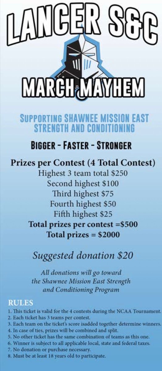 You’ve heard of March Madness but what about March Mayhem?!?

We’re doing a fundraiser for our S&amp;C program to help all SME student-athletes compete from the field, to the court, to the pool!

Use the link below to for more information and to sign up!

form.jotform.com/220583084226049