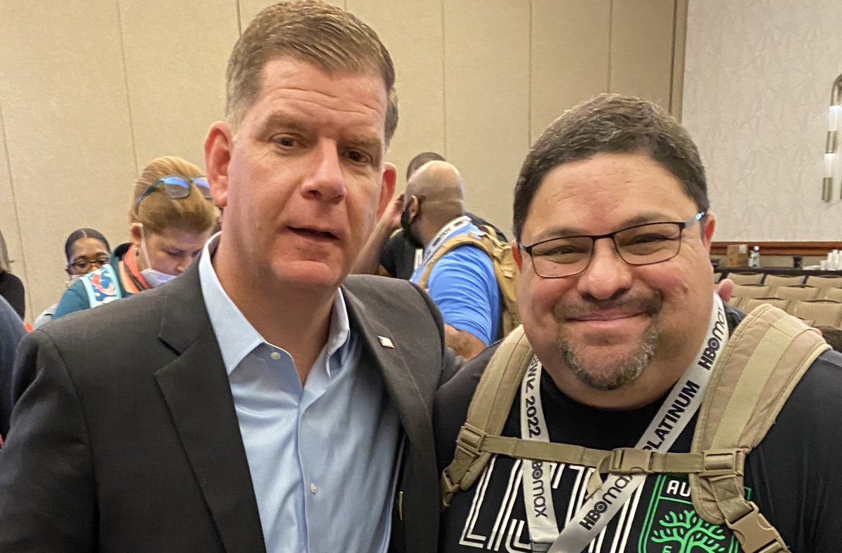 BHDigital's tweet photo. Chatted up @USDOL Secretary Marty Walsh at #sxsw2022 - good guy. He talked about additional funding &amp;  training opportunities coming soon to our rural areas. Great to have advocates for our public workforce system in Texas at the highest levels.

#sxsw #workforcedevelopment https://t.co/CIEKGulIT0
