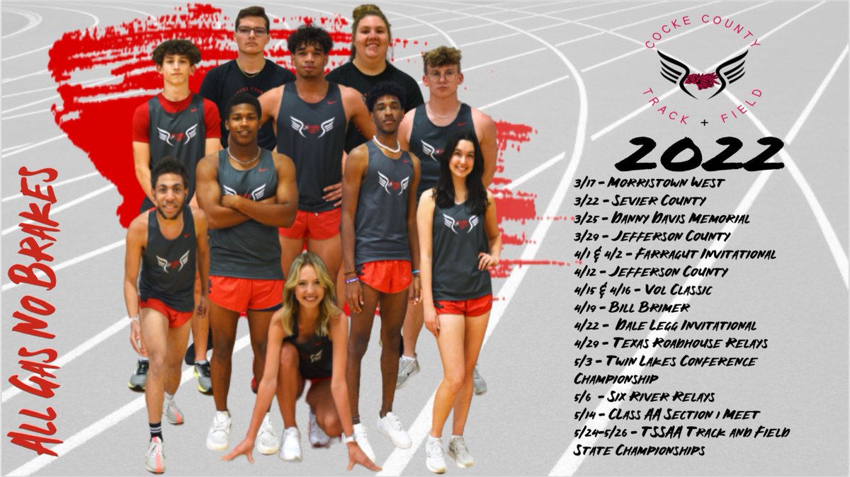 CCHSTrackTeam's tweet photo. 👀👀 2022 CCHS Track and Field Schedule #ALLGASNOBRAKES https://t.co/4VRer8OZ2T