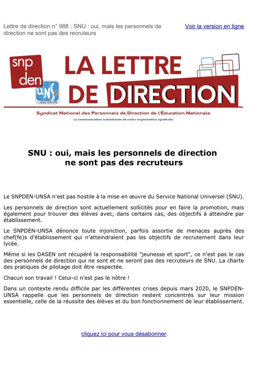 SnpdenS's tweet photo. SNU: oui, mais les personnels de direction ne sont pas des recruteurs https://t.co/mij6iHL1NE