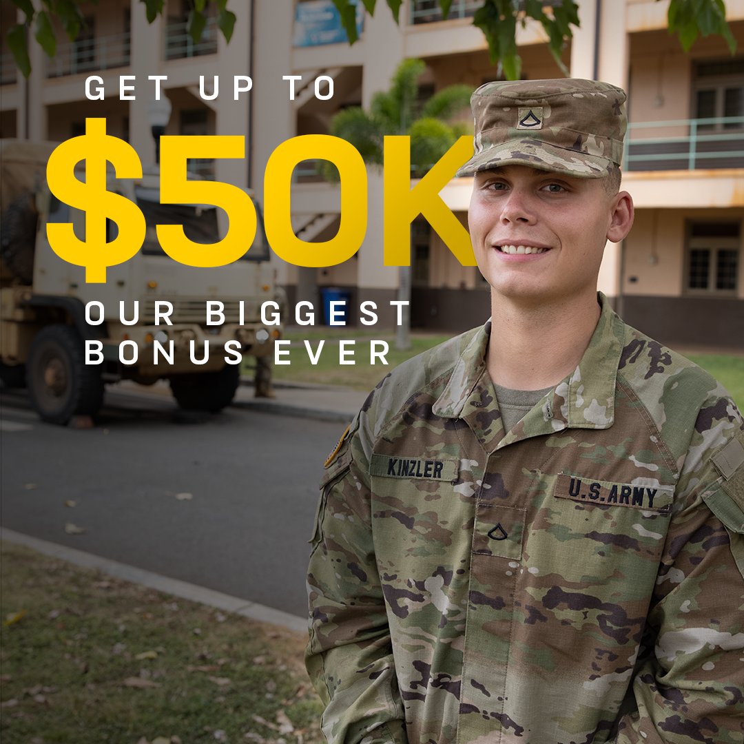 GoArmyBama's tweet photo. Did you know the US Army is giving out our highest bonus EVER?! Send us a message or follow the link in our bio to see if you qualify! 📲 Or text AZWD to GO ARMY (462-769) for more information. https://t.co/22VTpMfDWy