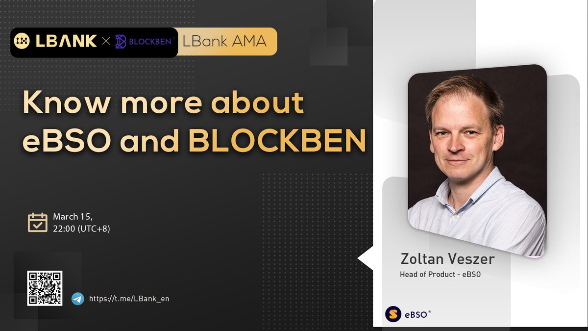 LBank_Exchange's tweet photo. ⚡Incoming #AMA with @BlockBen on our TG: https://t.co/3UkM4ZwVEV 🎉

📅2022/3/15 22:00 UTC+8
🎁We will pick 5 questions to distribute USD $100 in $eBSO among 5 people

🏆 Q’s on Twitter: fill your question on this form: https://t.co/Rmxona8pW6

🏆 Q’s on TG during the AMA event https://t.co/6Z3KR2sVvJ