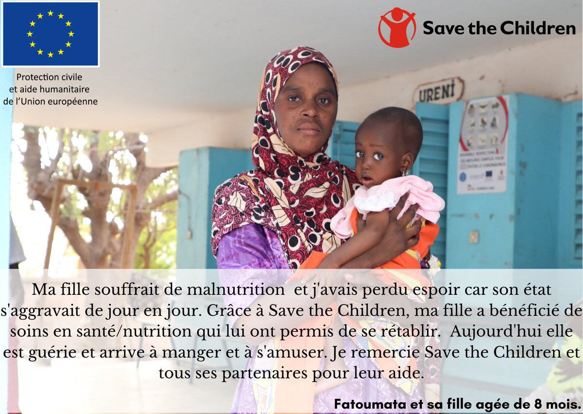 Save the Children à travers son projet d'appui au renforcement de l’accès aux soins médico-nutritionnels de qualité pour les populations vulnérables des districts sanitaires de Mopti et Niafunké aide des milliers d'enfants en leur offrant des services en santé/ Nutrition.