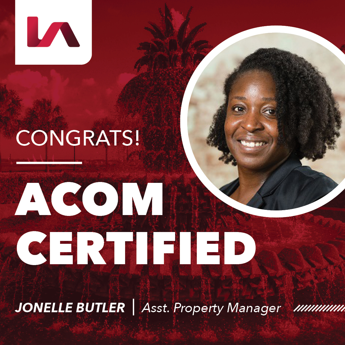 LeeCharleston's tweet photo. Congrats to Jonelle Butler on completing her ACoM certification! 

This achievement is just another notch in Jonelle's rapidly expanding property management toolbelt as she continues to provide excellent outcomes for our clients. Looking forward to seeing what she does next! https://t.co/tYGmbSmu0Y