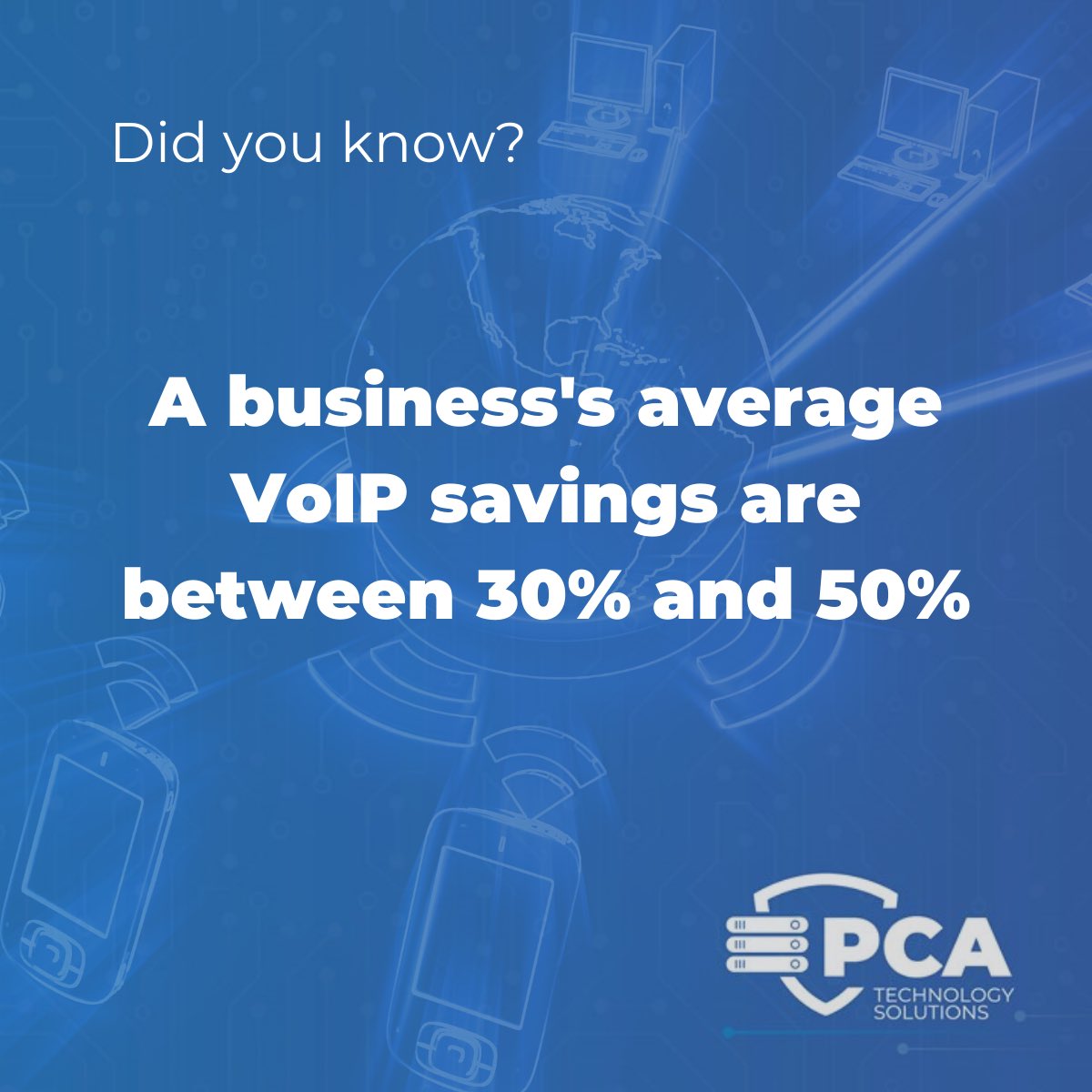 PCA_ts's tweet photo. #VoIP Communication solutions instead of traditional business landlines = more 💰 money 💰 in your pockets 

#YourITCoach #WorldClassIT https://t.co/0YmQbA84BR