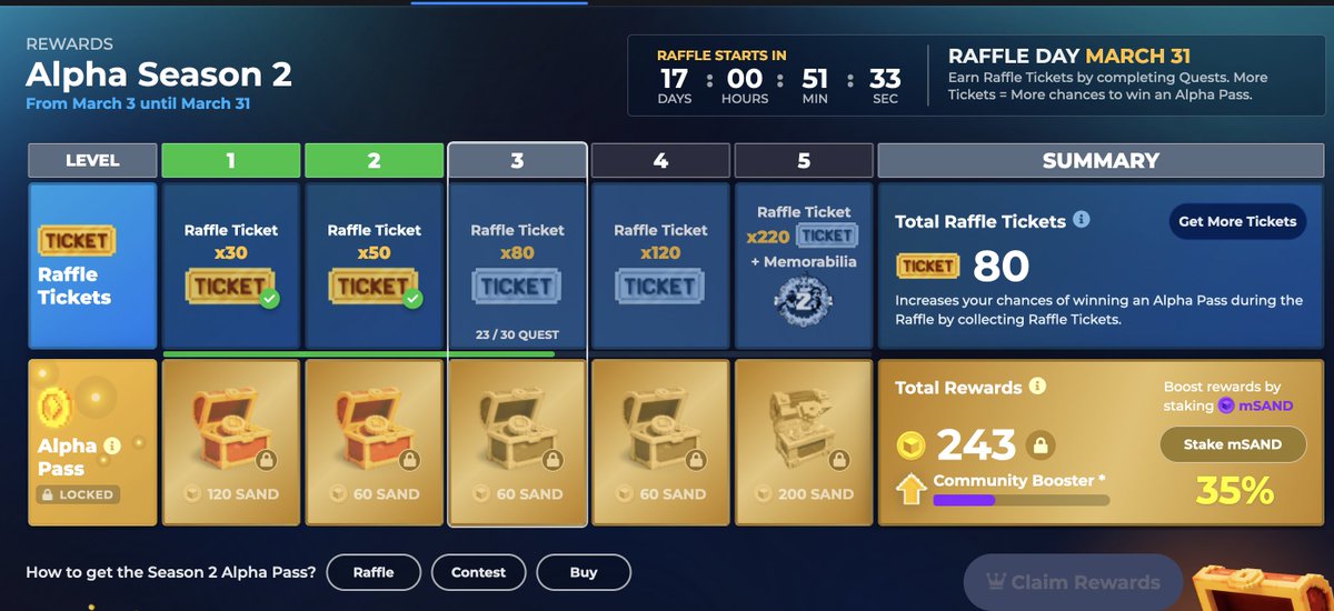 Jon_Walker2000's tweet photo. @TheSandboxGame I just participated in the daily #SandboxAlphaS2Contest for a chance to earn up to 1,000 $SAND! Starting March 14 -  Show your Raffle Tickets. Check out my screenshot below! 👇 #SandboxAlphaS2 https://t.co/TvCiaWDPX5