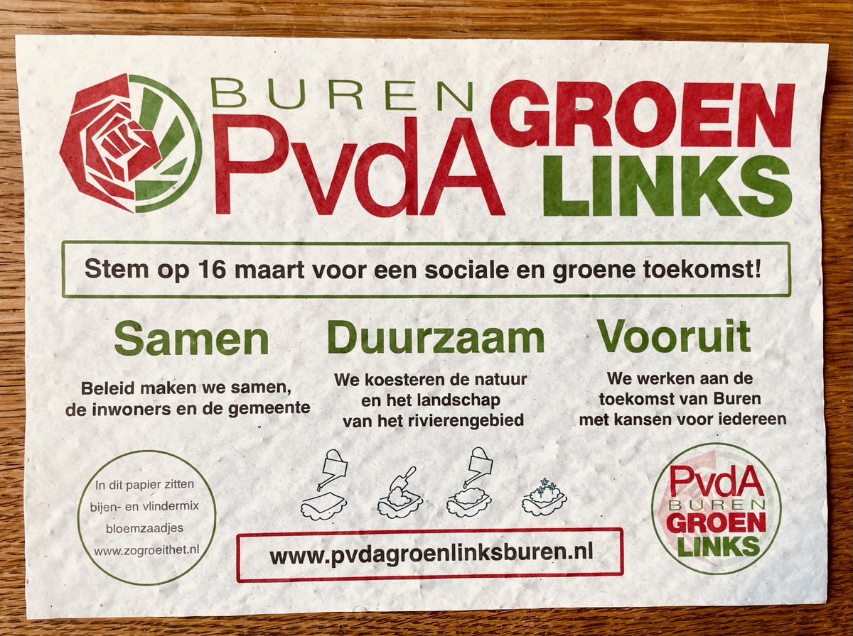 Heeft u onze #bloemzaadfolder al? Deze folder is voor in de tuin. Doe er water en wat aarde op en er groeien straks bloemen. Marktbezoekers kregen 'm al. In sommige huizen werd 'ie bezorgd. We hebben er nog een paar over! 
zogroeithet.nl