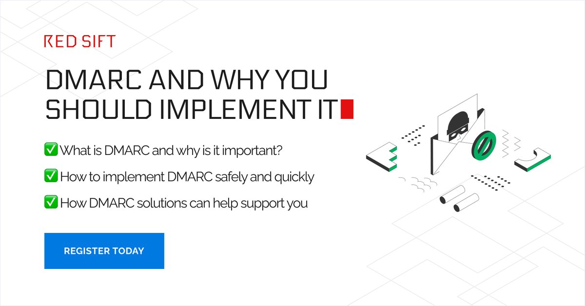 redsift's tweet photo. Looking to block #domainimpersonation attacks on your domain? Or increase email #deliverability? Deploying #DMARC can help solve both of these issues.

Register for our upcoming webinar to find out more:
https://t.co/sysjT0Au84

📅 Wednesday 16th March
⏰ 3PM (CST) / 8PM (GMT) https://t.co/OJNMqv0tBv