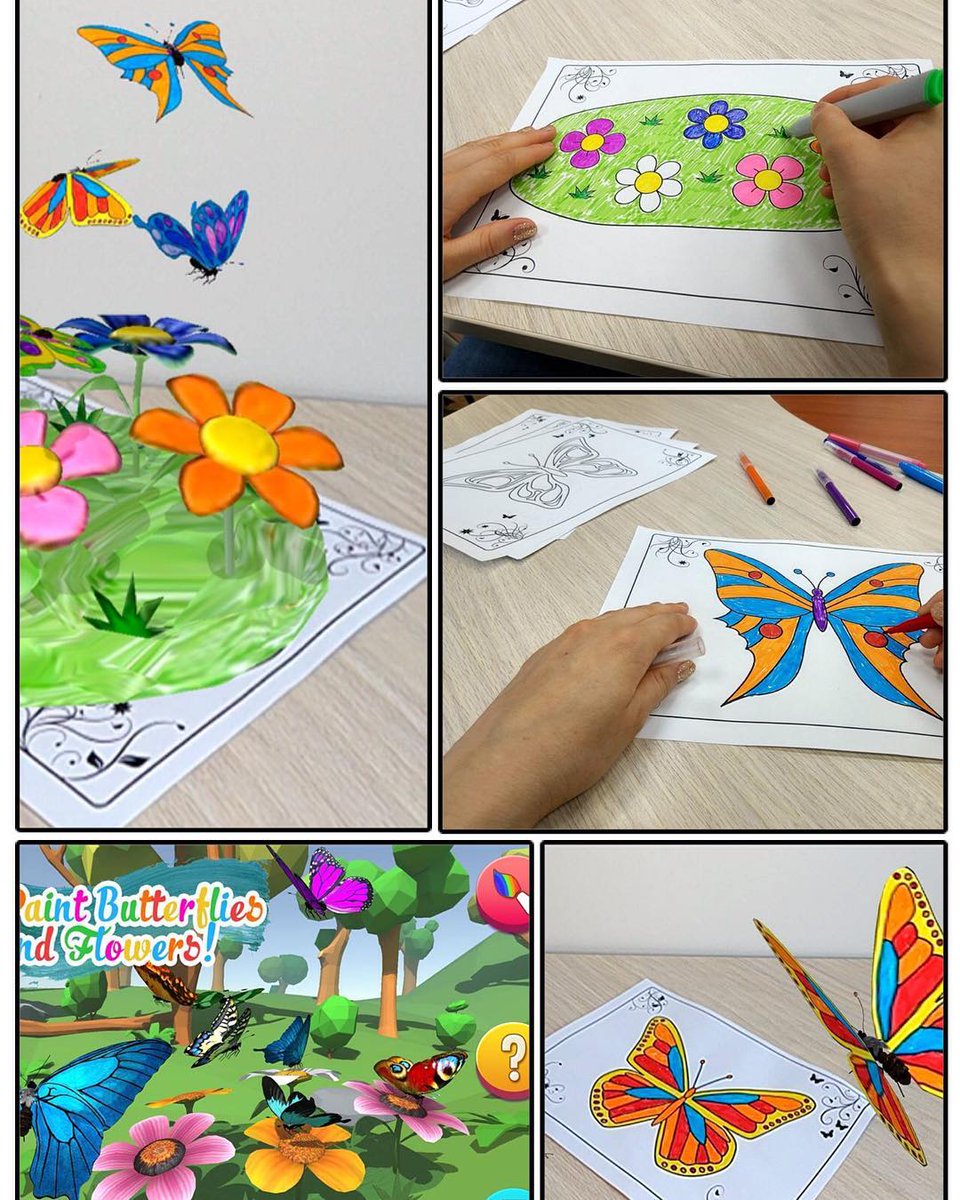 Fernandes_Ann's tweet photo. Augmented reality app for kids “AR Butterflies and Flowers”: #painted butterflies are coming alive and flying over flowers - right in your room! Enjoy the traditional physical coloring in combination with the newest #AR technology: https://t.co/blPylUzGq1 https://t.co/3YFtbzWXQn https://t.co/zBKkH4iLff