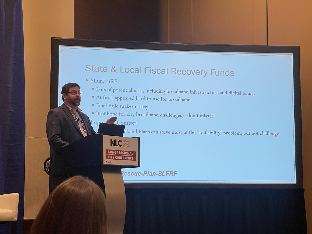 rtimmerman's tweet photo. Use #SlurFuRF funds for broadband! Most federal programs prohibit cities from benefitting because incumbent provider claims make them ineligible.  However, any remaining State &amp; Local Fiscal Recovery Funds can be used with significantly more flexibility. #CCCNLC
#munifiber https://t.co/Ig4gsMKJsX