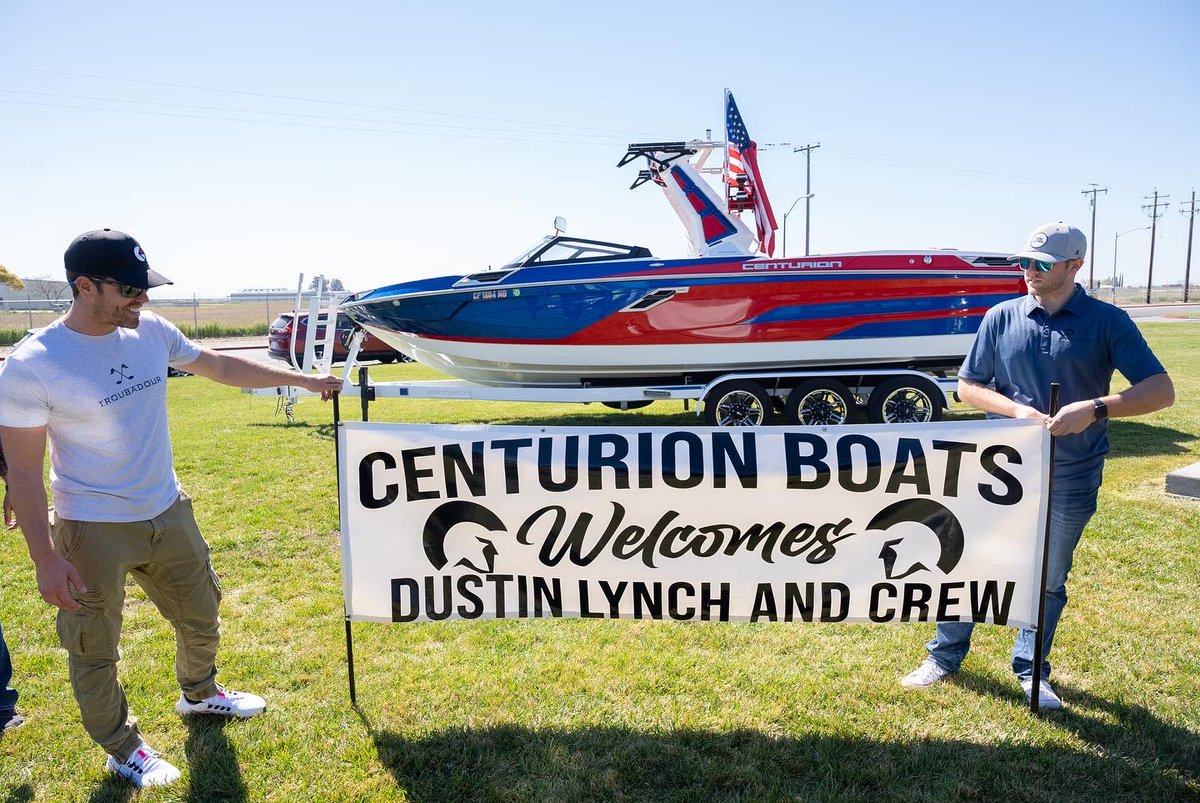 dustinlynch's tweet photo. @CenturionBoats HQ visit, 1st annual RX3 Flag Football stop and gearing up for the #PartyMode Tour with sold out Boots In The Park and sold out in Norco with @TheTimMcGraw ! https://t.co/lDzK3Vx9Rw