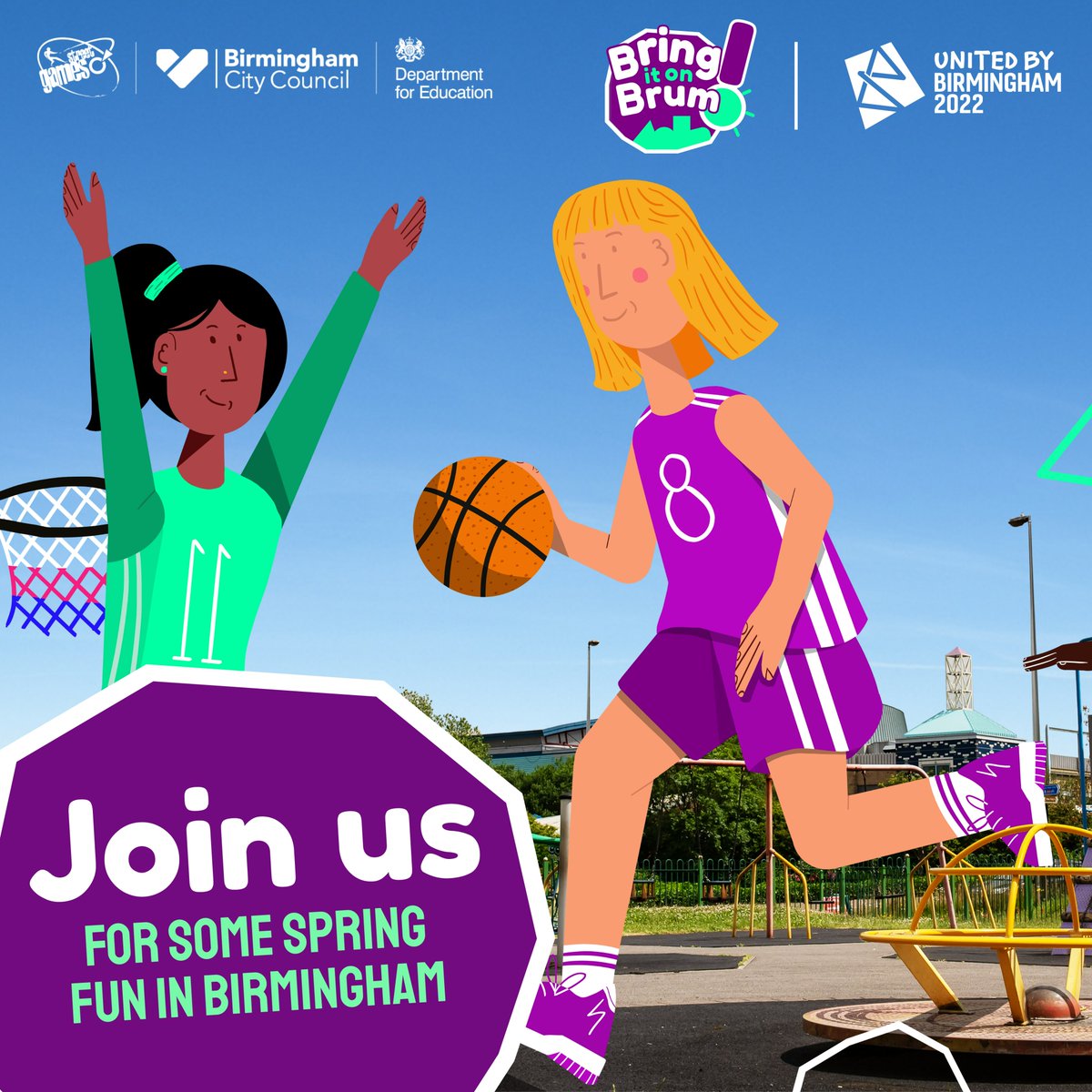 Bring it on Brum! is back! 👏🎉

Over the spring break, we're running free full-day activities for children in #Birmingham on free school meals. Including a free tasty and nutritious meal🥪🍏

Sign your child up today at bringitonbrum.co.uk