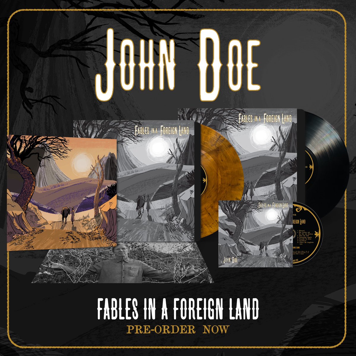 Friendly reminder that John's forthcoming album is available for pre-order on CD/LP and limited edition 'Whiskey Smoke' vinyl! john-doe.lnk.to/FablesInAForei…