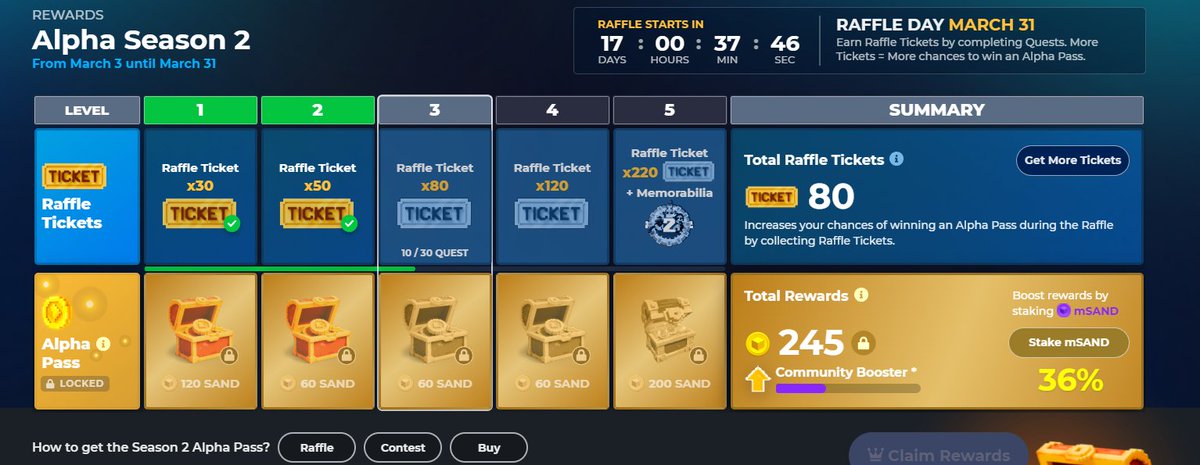 Kaliorch's tweet photo. @TheSandboxGame I just participated in the daily #SandboxAlphaS2Contest for a chance to earn up to 1,000 $SAND! Starting March 14 -  Show your Raffle Tickets. Check out my screenshot below! 👇 #SandboxAlphaS2 https://t.co/LVbsfrZDz6