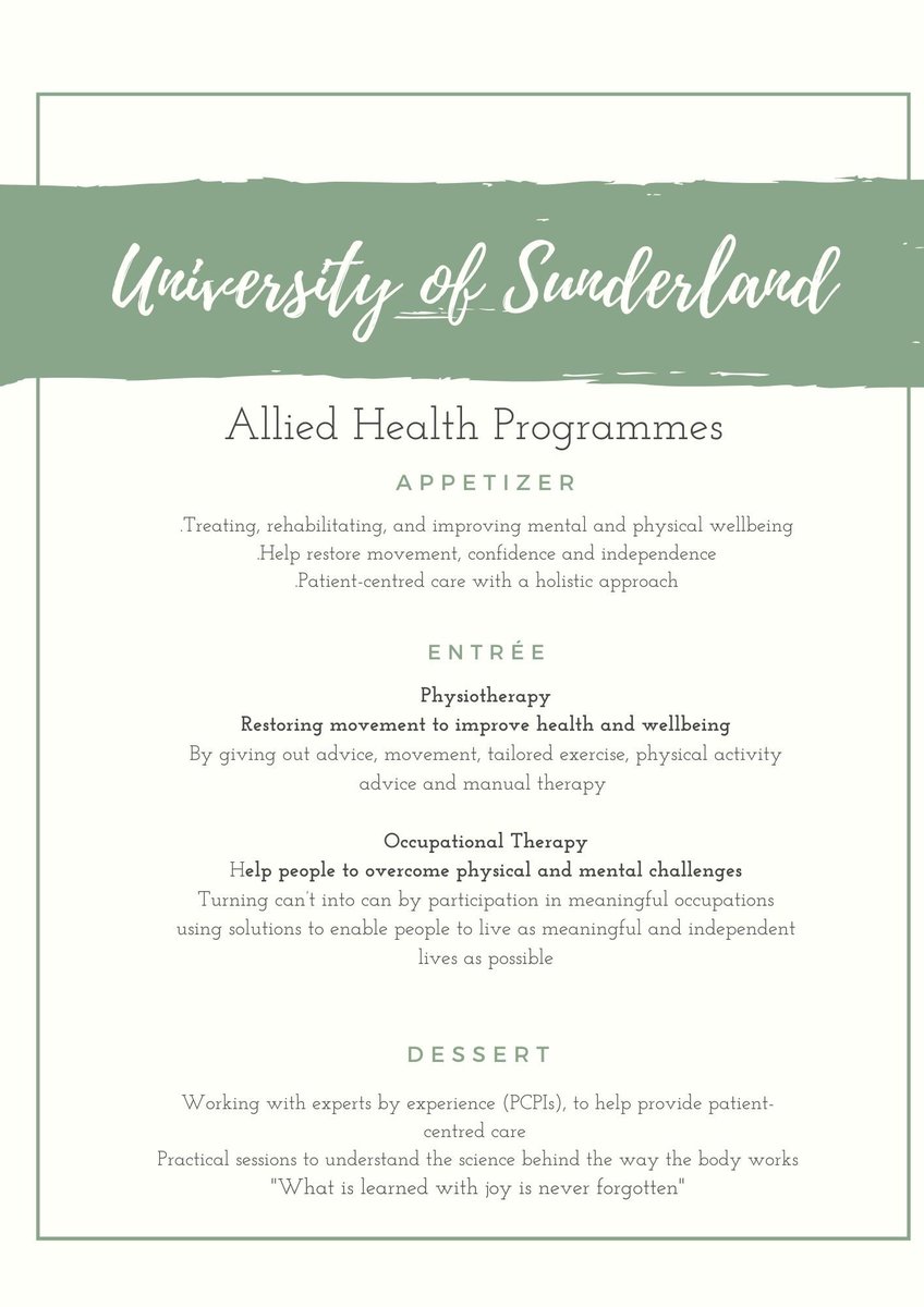 LauraOT2021's tweet photo. Inter-professional learning with the physiotherapists today making a menu for allied health programmes @sunderlanduni @SunderlandOT @PhysioUoS #usAHPs #WeAreSun https://t.co/mnollaMEaI