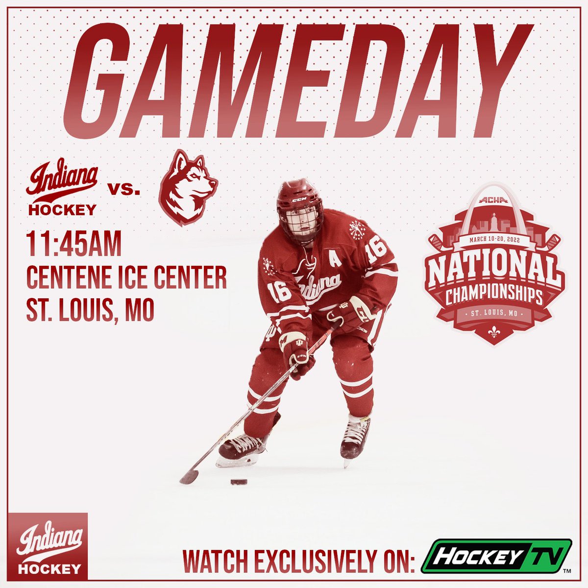 Here we go 👀

The Hoosiers take on Northeastern at 11:45am in the first game of the ACHA National Tournament 🤝

Find the stream on HockeyTV and use promo code “ACHA2022” for $5 off the monthly subscription