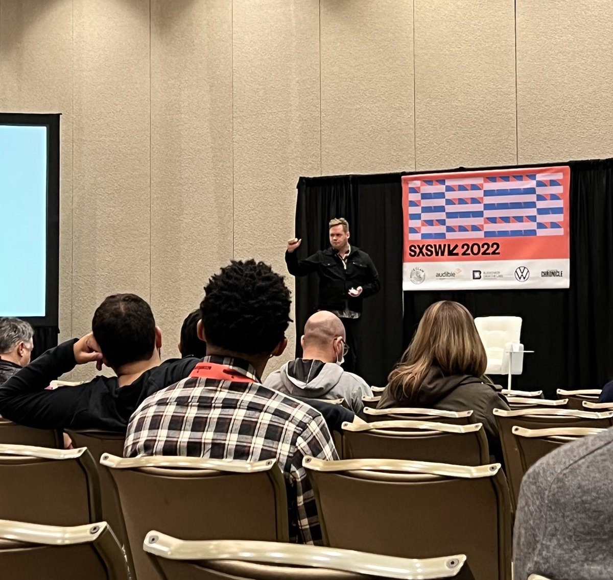 grantheimer's tweet image. Catching @build_array founder/CEO (and Alan Rickman impressionist) Matt Doyle discussing past/present/future of no code tools #SXSW2022