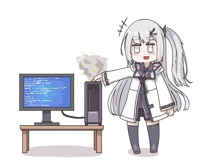 やあ、アリアルさんだよ。
このパソコン何もしてないのに壊れてしまったんだ
最近のパソコンは脆くていけないね。 
