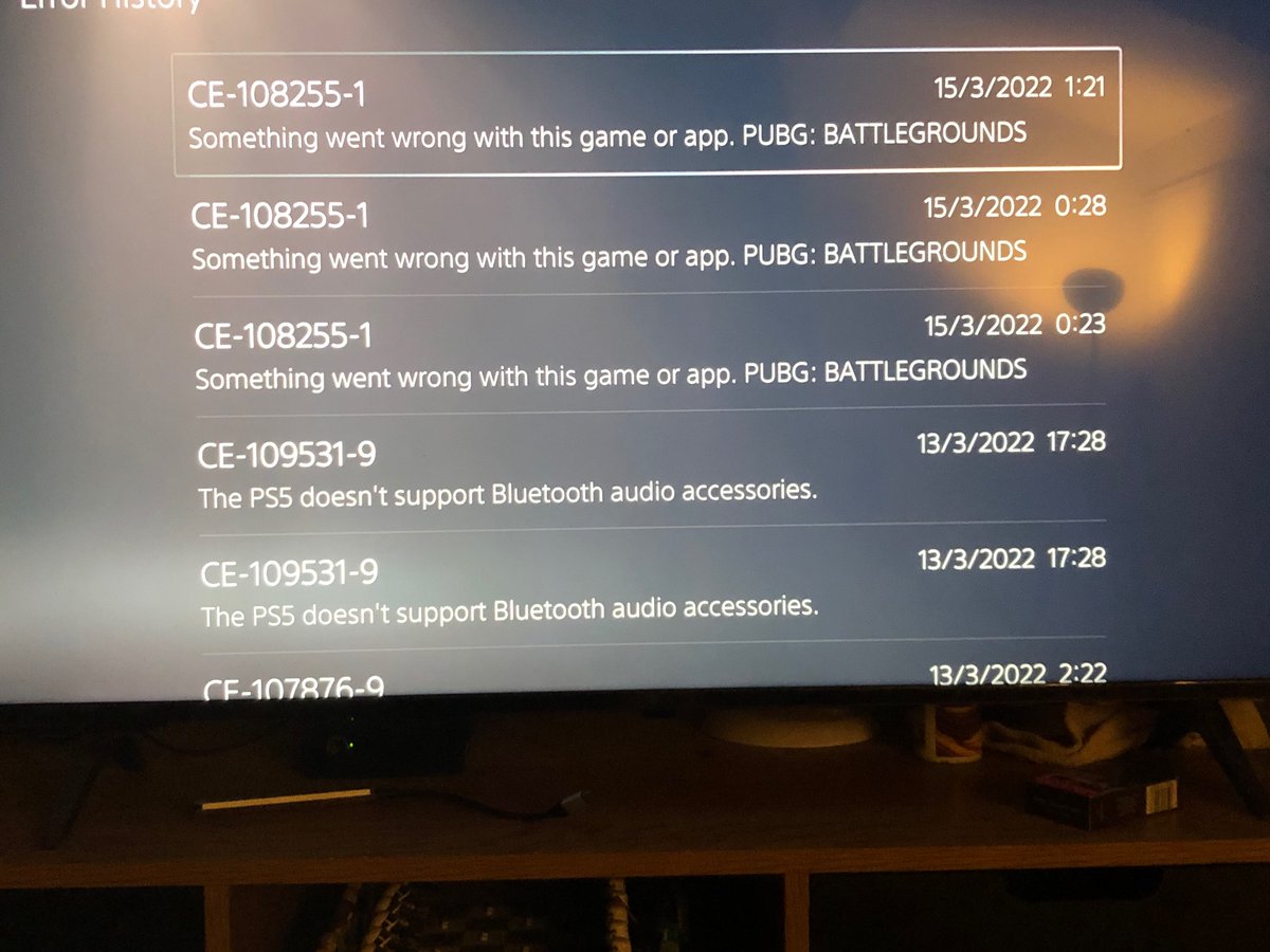 SamPear32935590's tweet photo. @PUBG_Support Ps5 keeps blue screen error code CE-108255-1 please fix https://t.co/hu9zctueny
