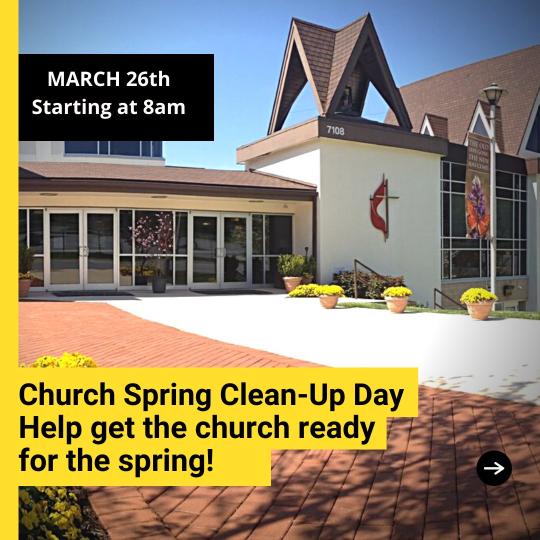 mtownumc's tweet photo. Saturday, March 26

Spring is just around the corner so it’s time to clean up our church grounds from winter and all this wind. 
Sign Up Here: https://t.co/ikXPqHRgIQ https://t.co/Migj4PA3Wf