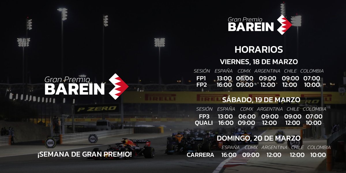 victorabadf1's tweet photo. 🏁 H O R A R I O S 🏁

Ha llegado el momento. Después de largos meses de espera, vuelve el mayor espectáculo del mundo.

Gran Premio de Baréin 🇧🇭. Nuevo reglamento. Nuevo orden en la parrilla. Muchas incógnitas... y muchas ganas.

Comparte los horarios, salva una vida. https://t.co/w1hiC4SH2P