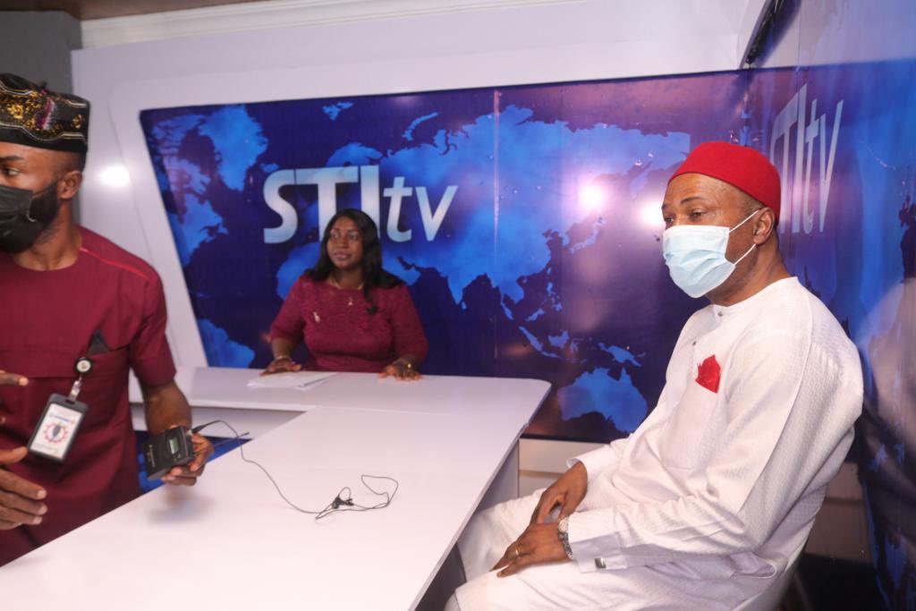 MohdHAbdullahi's tweet photo. Part of the event is the launching of the #STiTV to stream science contents, encourage #STEM, promote #STI culture in 🇳🇬, debates, symposiums and experiments. We took turns to be interviewed on this maiden broadcast on the Channel. We also launched the revised #STIPolicy. https://t.co/8Bo4aSqpUz