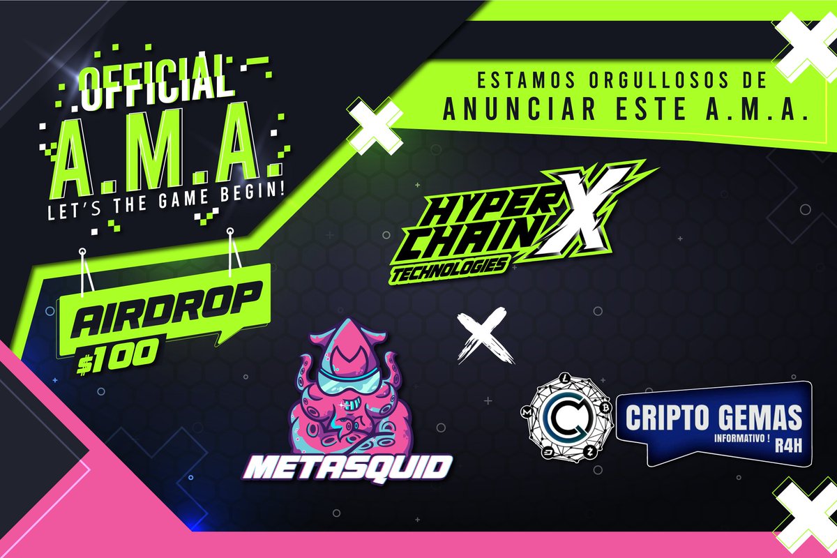 HyperXHispano's tweet photo. 🚀🦑¡A.M.A. MetaSquid World!🦑🚀

Nuevo A.M.A. de @Metasquidworld🦑, en el canal de Telegram de Cryptogemas R4H😎

Además tendremos un sorteo de 100$. Los detalles  en  Criptogemas R4H.🚀
14/03/2022🗓
19:00 UTC⏲
https://t.co/R4Hqr0LA5c https://t.co/XhSEdhPF0q
#Crypto #NFTs #AMA https://t.co/QoKSUFA7tP