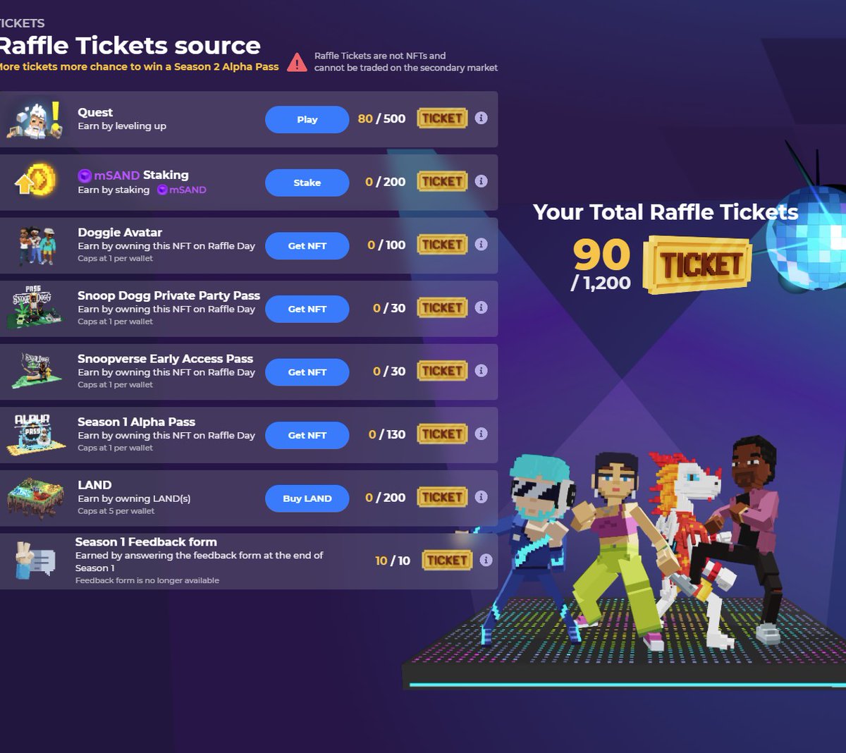 2arelessthan5's tweet photo. @TheSandboxGame I just participated in the daily #SandboxAlphaS2Contest for a chance to earn up to 1,000 $SAND! Starting March 14 -  Show your Raffle Tickets. Check out my screenshot below! 👇 #SandboxAlphaS2 https://t.co/yqkfHH2bYS