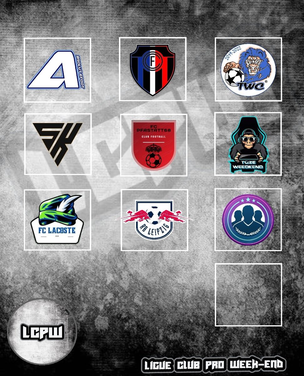 Boya | Pronos (@boyapronos) on Twitter photo Reste 1 place !
9 équipes inscrites !
@Absolut_eFoot
@Frenchy_FFF
<a href="/TWC_Enjoy/">GALACTIQUE MMG</a>
<a href="/ShirroKen/">𝙎𝙝𝙞𝙧𝙧𝙤𝙆𝙚𝙣</a>
<a href="/esport_rblz/">eSport RBLZ</a>
#LaZone13
#fclacoste6010
#TozeWeedkend
#FcPfastatt68
Début 18.03
Vendredi soir ( 3 Matchs )
Ligue gratuite !
Discord : discord.gg/GTsuCrbxKn Reste 1 place !
9 équipes inscrites !
@Absolut_eFoot
@Frenchy_FFF
<a href="/TWC_Enjoy/">GALACTIQUE MMG</a>
<a href="/ShirroKen/">𝙎𝙝𝙞𝙧𝙧𝙤𝙆𝙚𝙣</a>
<a href="/esport_rblz/">eSport RBLZ</a>
#LaZone13
#fclacoste6010
#TozeWeedkend
#FcPfastatt68
Début 18.03
Vendredi soir ( 3 Matchs )
Ligue gratuite !
Discord : discord.gg/GTsuCrbxKn