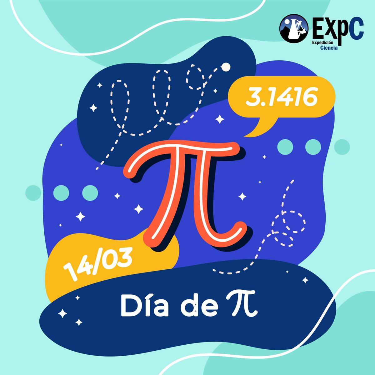 14/3 o 3,14... Hoy celebramos este número y también el Día Internacional de las Matemáticas.
¡Feliz día de π!