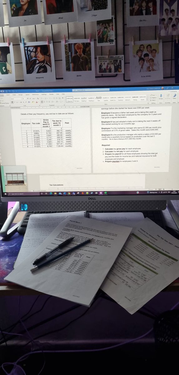 a0097879's tweet photo. Studying and catching up with my payroll mock assessment 1 before mock assessment 2 tomorrow. 🤞💜📝 #stress #assessment #study https://t.co/E40LUMV1EO