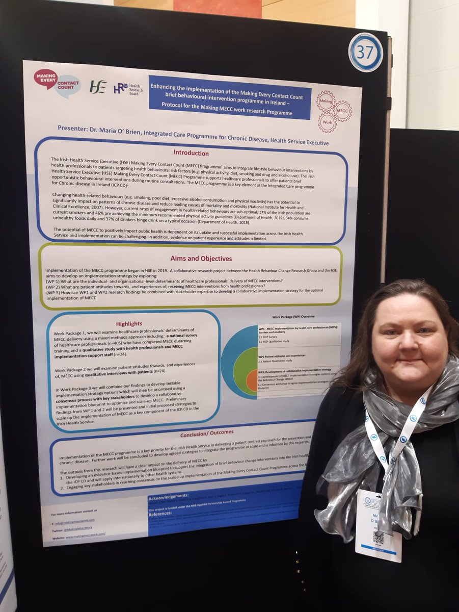 Great to have our HSE Principal Investigator Dr Maria O'Brien sharing our protocol for our Making MECC Work study at the #IFICireland conference last week. We look forward to more conferences over the summer as we get ready to share our study findings!