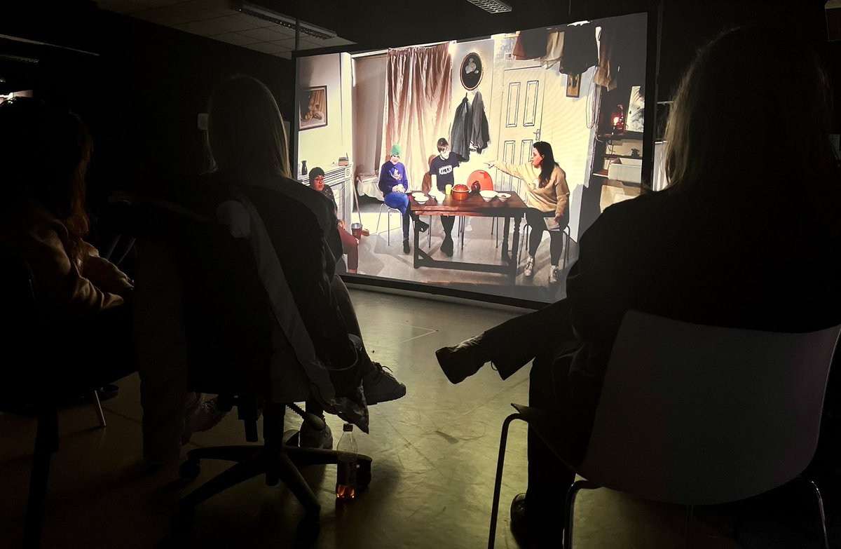 Some excellent self reflection happened this afternoon when our HND Acting &amp; Performance students watched their rehearsal back on our large screen with the back projector. Some excellent characterisation decisions were made as a result 🎭 <a href="/AyrshireColl/">Ayrshire College</a> <a href="/AyrTechTheatre/">Tech Theatre</a>