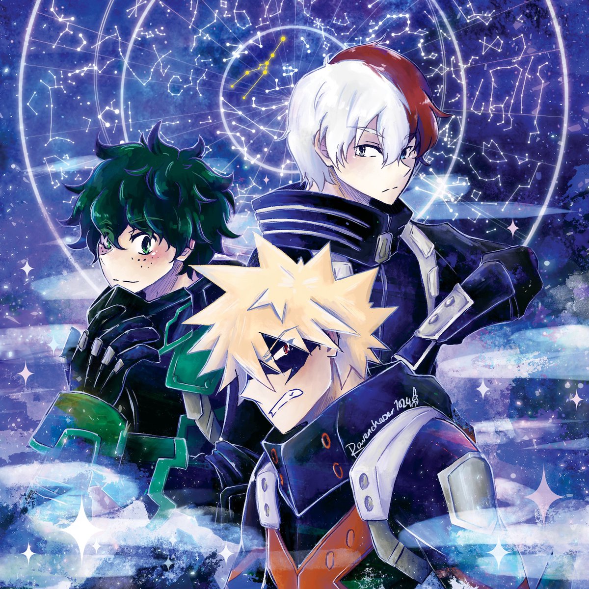 ravenchaser1024's tweet photo. The three musketeers I drew for @AstraeusZine✨
#bnha https://t.co/9nkpUhQyAO